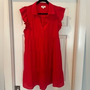 Umgee tiered flutter sleeve dress